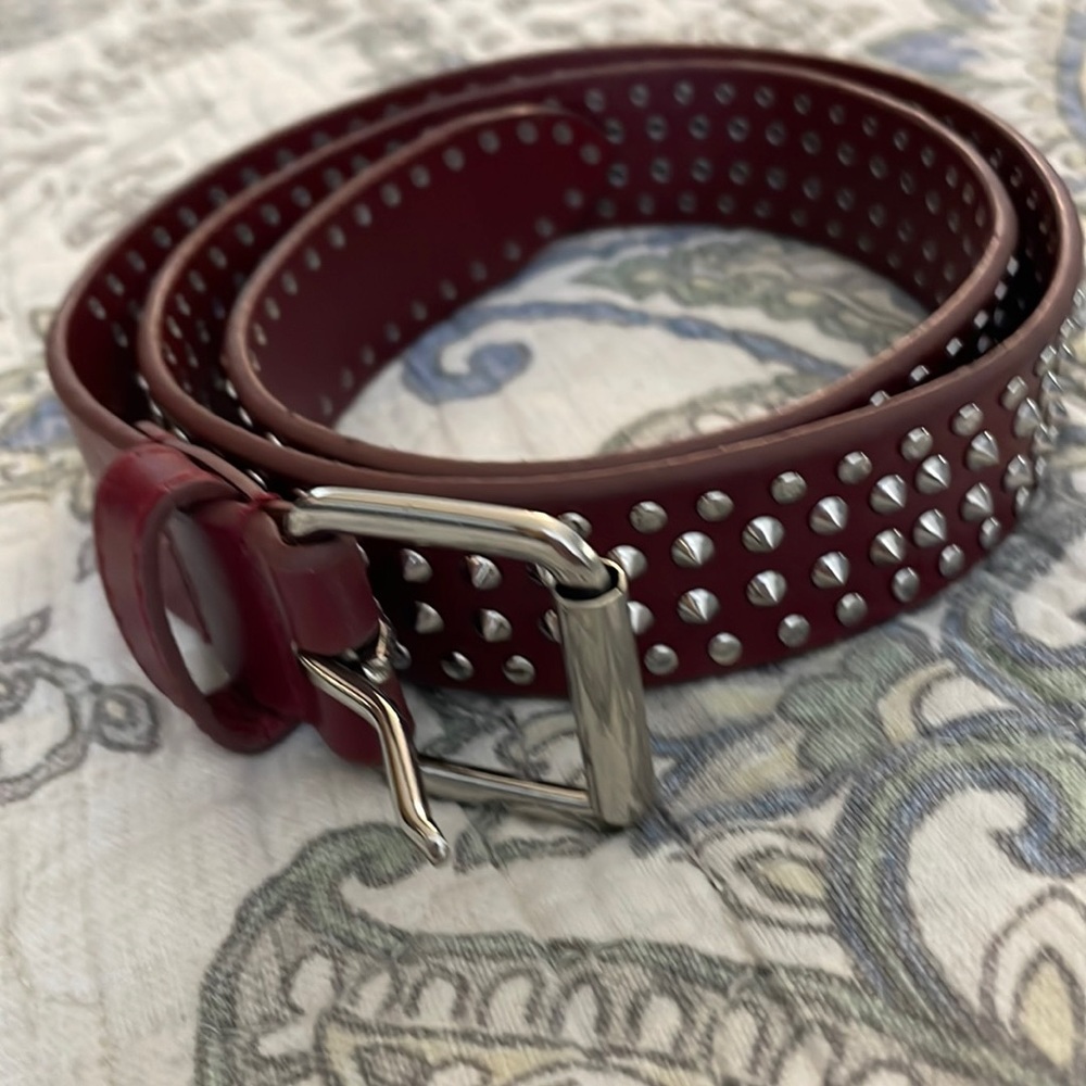 Leather studded belt